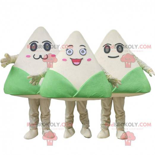 3 mascottes de Zongzi, costumes de plats traditionnels -