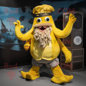 Geel Kraken mascotte...