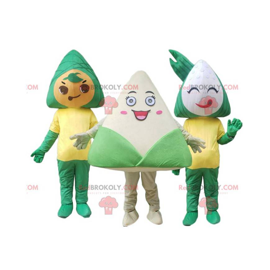 3 mascotas Zongzi, trajes de comida tradicional - Redbrokoly.com