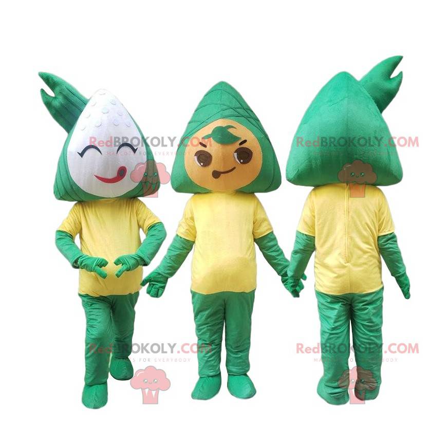 2 Zongzi mascots, traditional food costumes - Redbrokoly.com