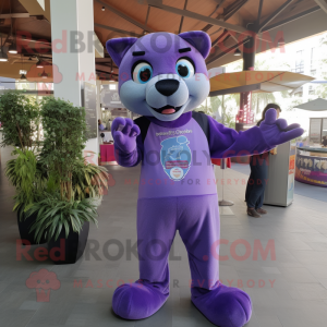 Lavendel Panther maskot...