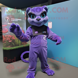 Lavendel Panther maskot...