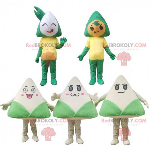 5 Zongzi-mascottes, traditionele voedselkostuums -