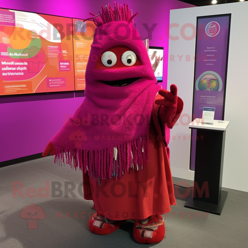 Magenta Chief mascot costume character dressed with a Cover-up and Shawl pins