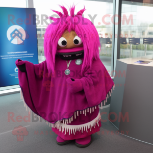 Magenta Chief mascot costume character dressed with a Cover-up and Shawl pins