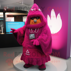 Magenta Chief mascot costume character dressed with a Cover-up and Shawl pins