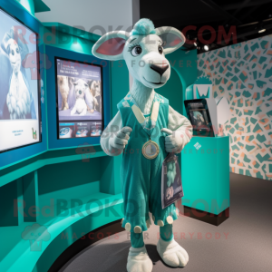 Teal Goat mascotte kostuum...