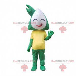 Mascot Zongzi, wit, groen en geel Chinees gerecht -