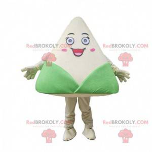 Zongzi mascot, traditional Chinese green and white dish -