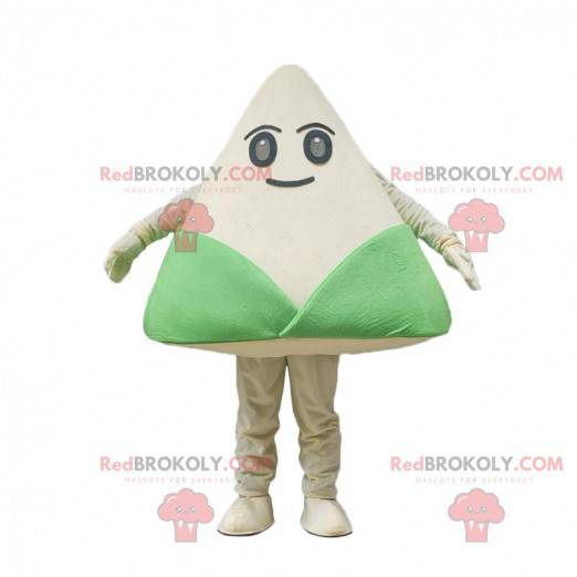 Traje de Zongzi, plato tradicional chino verde y blanco -