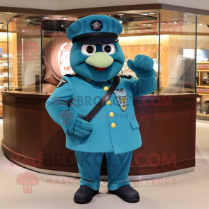 Teal Navy Soldier maskot...