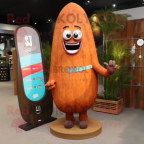 Rust Surfboard mascot costume character dressed with a Mini Dress and Wallets