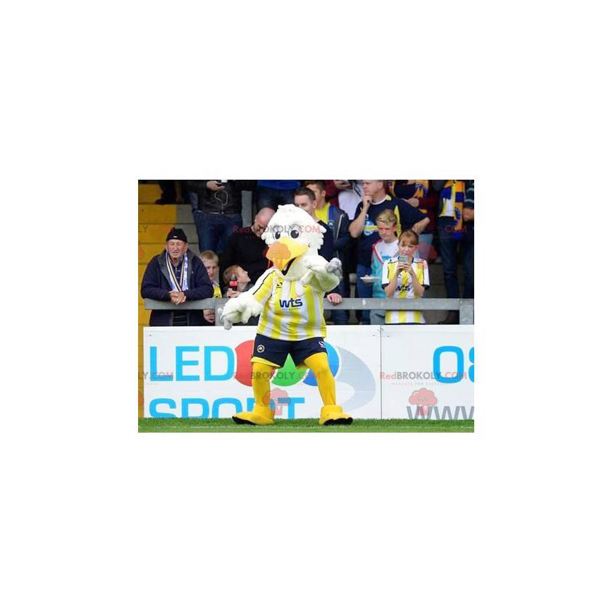 Mascotte d'oiseau blanc et jaune - Redbrokoly.com