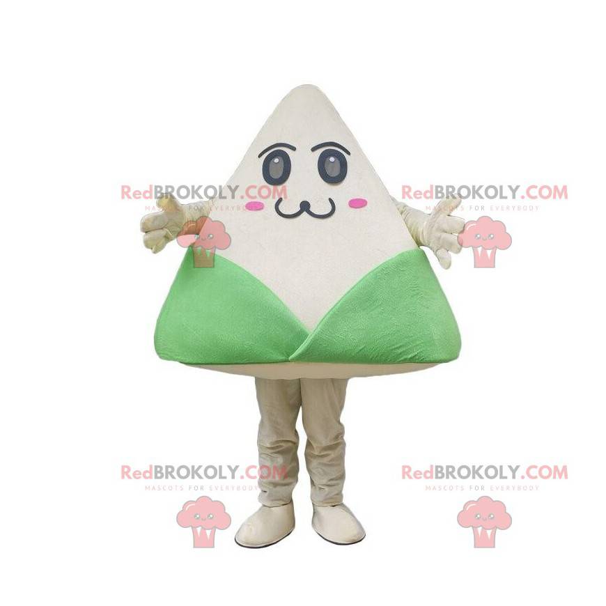 Costume de Zongzi, plat traditionnel chinois vert et blanc -