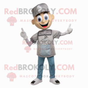 Gray Hourglass mascot costume character dressed with a Mom Jeans and Caps