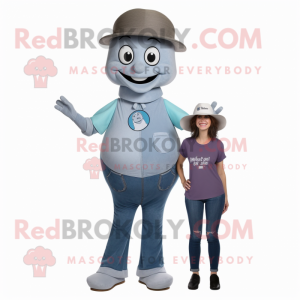 Gray Hourglass mascot costume character dressed with a Mom Jeans and Caps