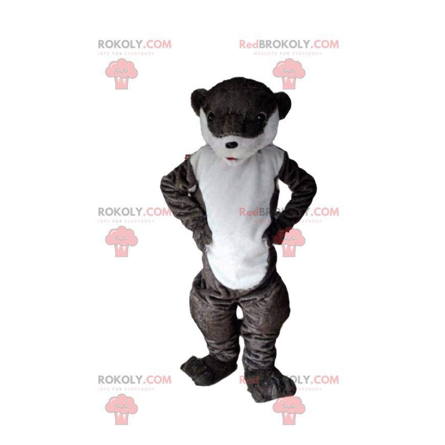 Brown and white otter mascot, river costume - Redbrokoly.com