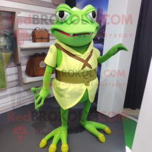 Lime Green Frog mascotte...