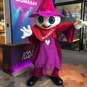 Magenta magisk maskot drakt...