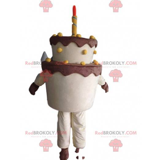 Stor fødselsdagskage maskot, kagekostume - Redbrokoly.com