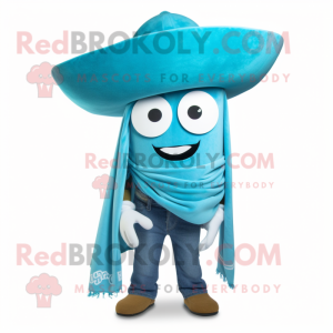 Cyan Tacos maskot kostym...