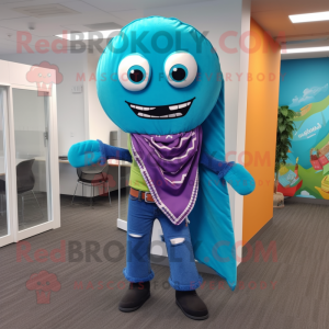 Cyan Tacos maskot kostume...