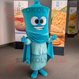 Cyan Tacos maskot kostume...