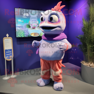 Lavendel laks maskot drakt...