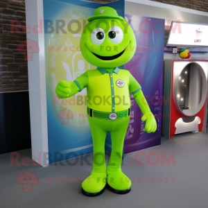 Maskottchen kostüm der Lime...