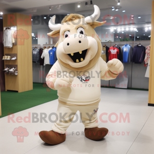 Beige Bull maskot drakt...