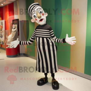 Olive Mime mascot costume character dressed with a Wrap Dress and Pocket squares