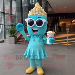 Turquoise Pop Corn mascotte...