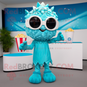 Turquoise Pop Corn mascotte...