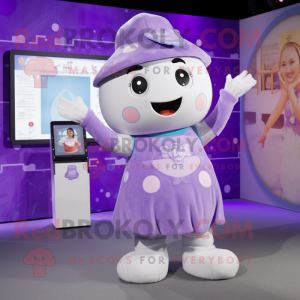 Lavendel Ice maskot kostym...