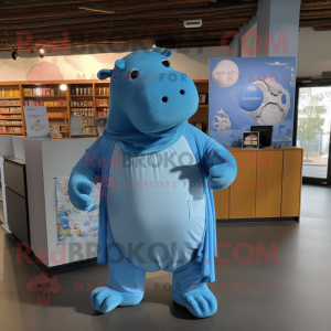 Blue Hippopotamus mascotte...