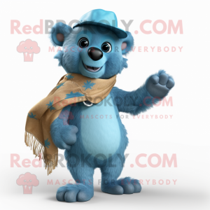 Cyan Marmot maskot kostume...