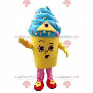 Mascota de helado italiano, disfraz de bote de helado, helado -