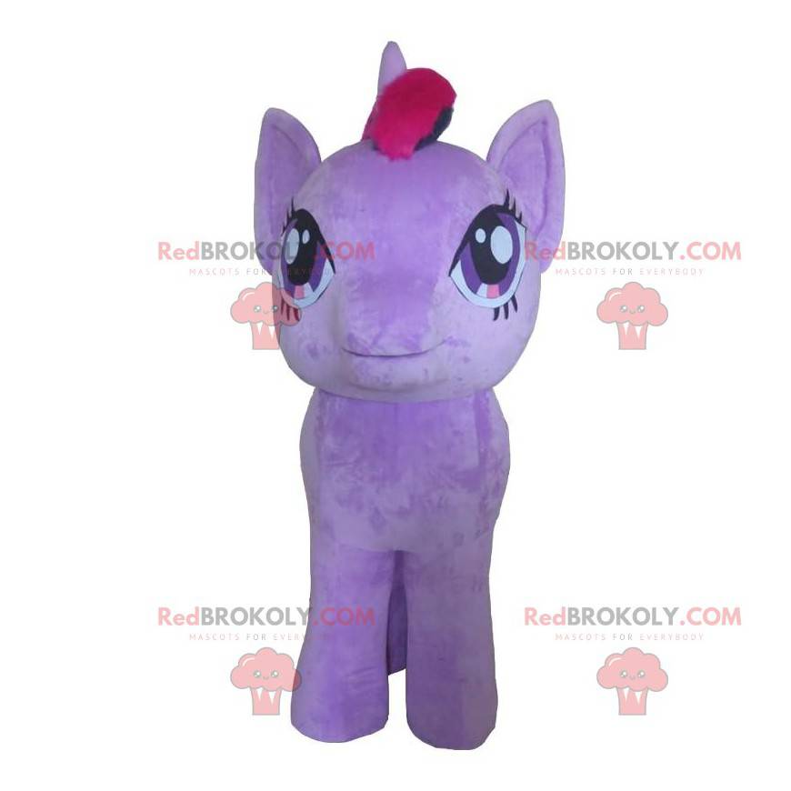 Gigantische paarse pony mascotte, My Little Pony-kostuum -