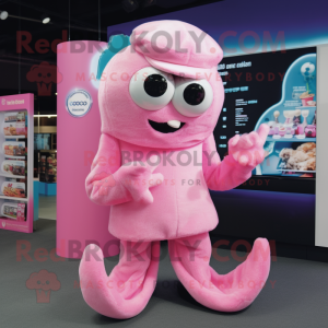 Rosa stekt bläckfisk maskot...