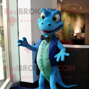 Blue Lizard maskot kostume...