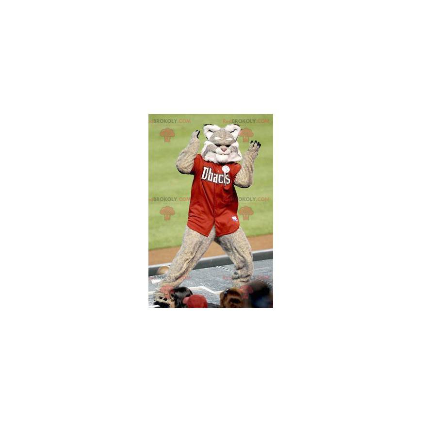 Mascot beige og hvid lynx - Redbrokoly.com