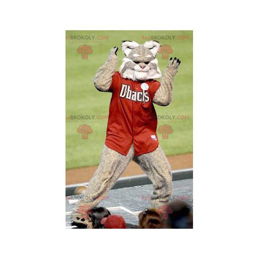 Mascot beige og hvid lynx - Redbrokoly.com