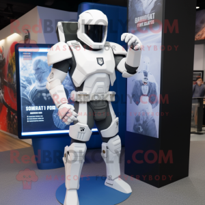 White Spartan Soldier mascot costume character dressed with a Rash Guard and Keychains