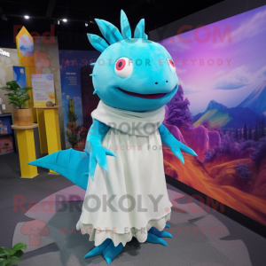 Cyaan Axolotls mascotte...