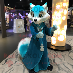 Cyan Marten maskot kostume...