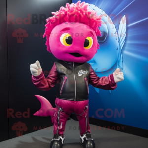 Magenta guldfisk maskot...