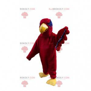 Mascotte de vautour rouge, costume d'aigle, déguisement
