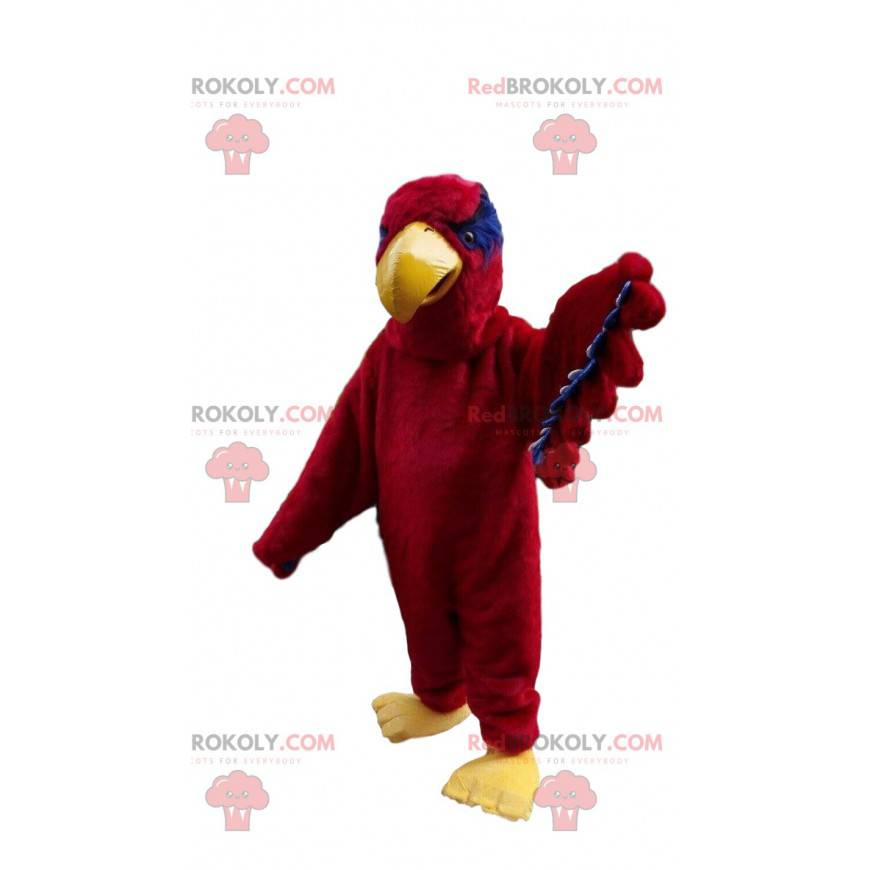 Mascotte de vautour rouge, costume d'aigle, déguisement