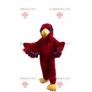 Mascotte de vautour rouge, costume d'aigle, déguisement