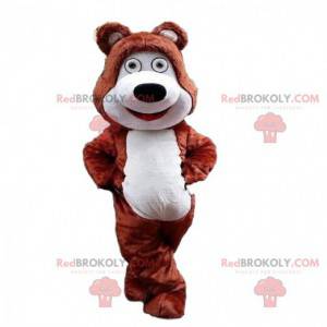 Brown and white teddy bear mascot, teddy bear costume -